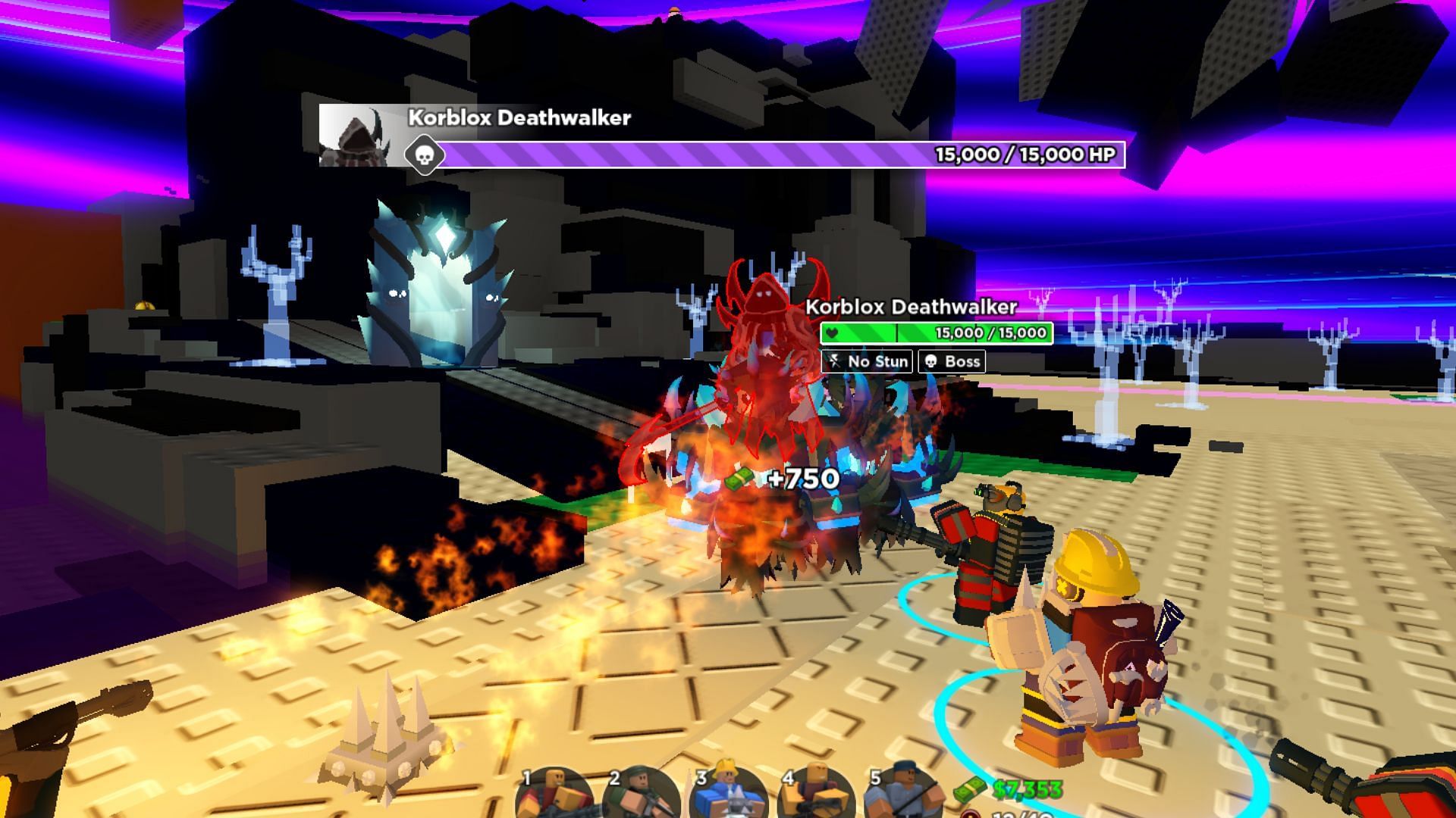 Highlighted Korblox Deathspeaker in TDS (Image via Roblox)