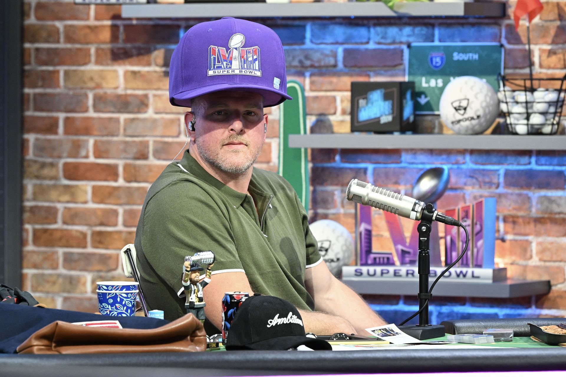 Pat McAfee hosts his show The Pat McAfee Show.