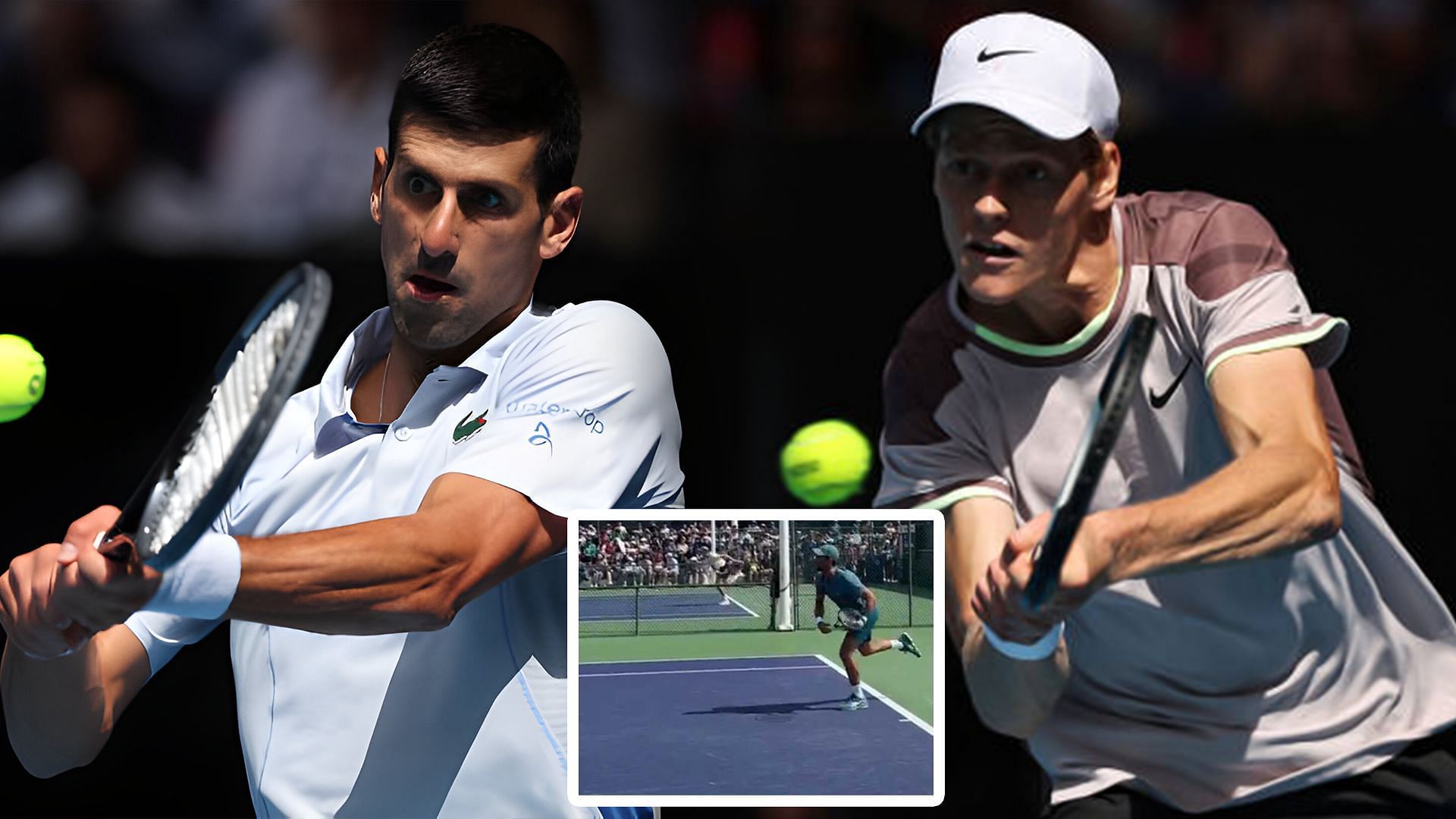 Novak Djokovic and Jannik Sinner practice their serves with eerie synchronisation at Indian Wells