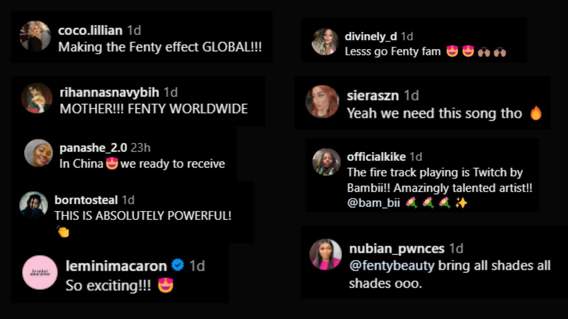 Fans appreciated Rihana&#039;s decision for the China expansion through Sephora ( Image via @Fentybeauty/Instagram)