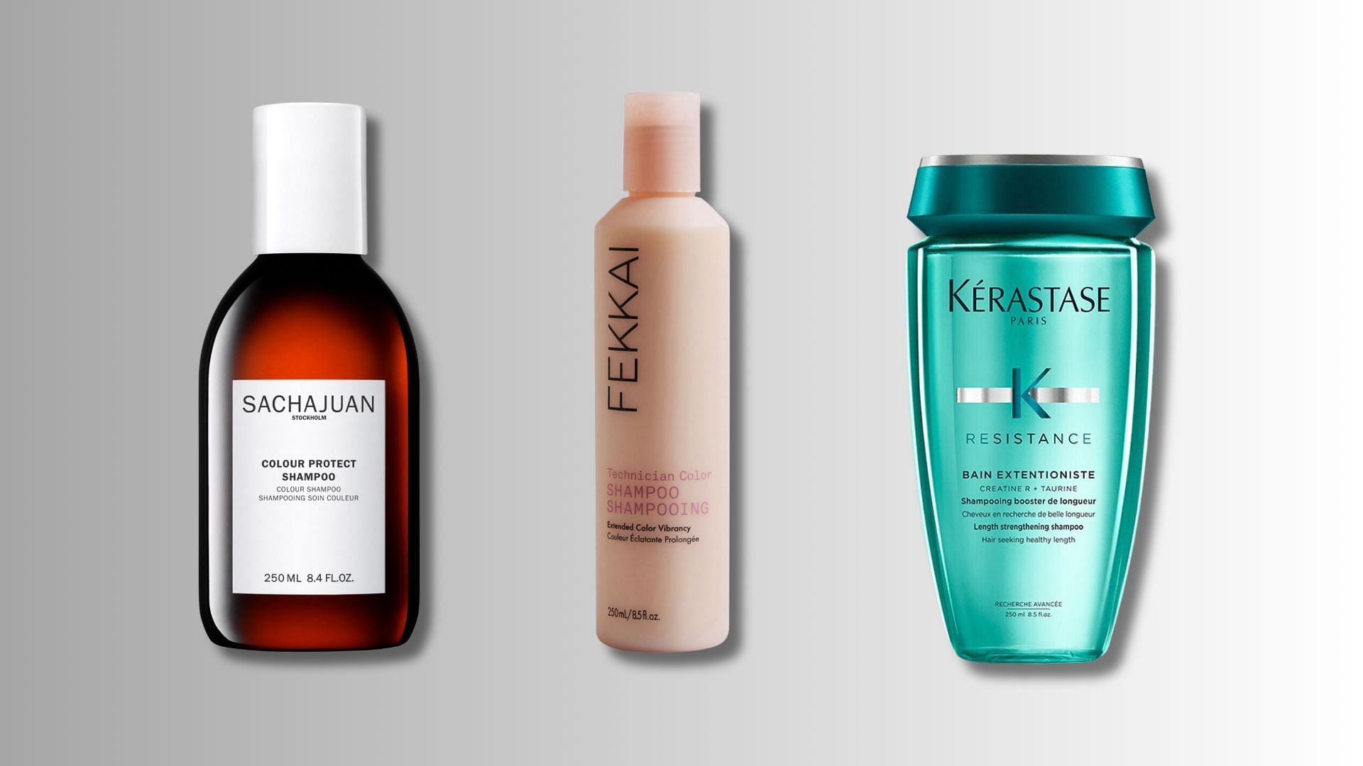 Best shampoos for newly dyed hair (Image via Sachajuan, Kerastase, Fekkai)