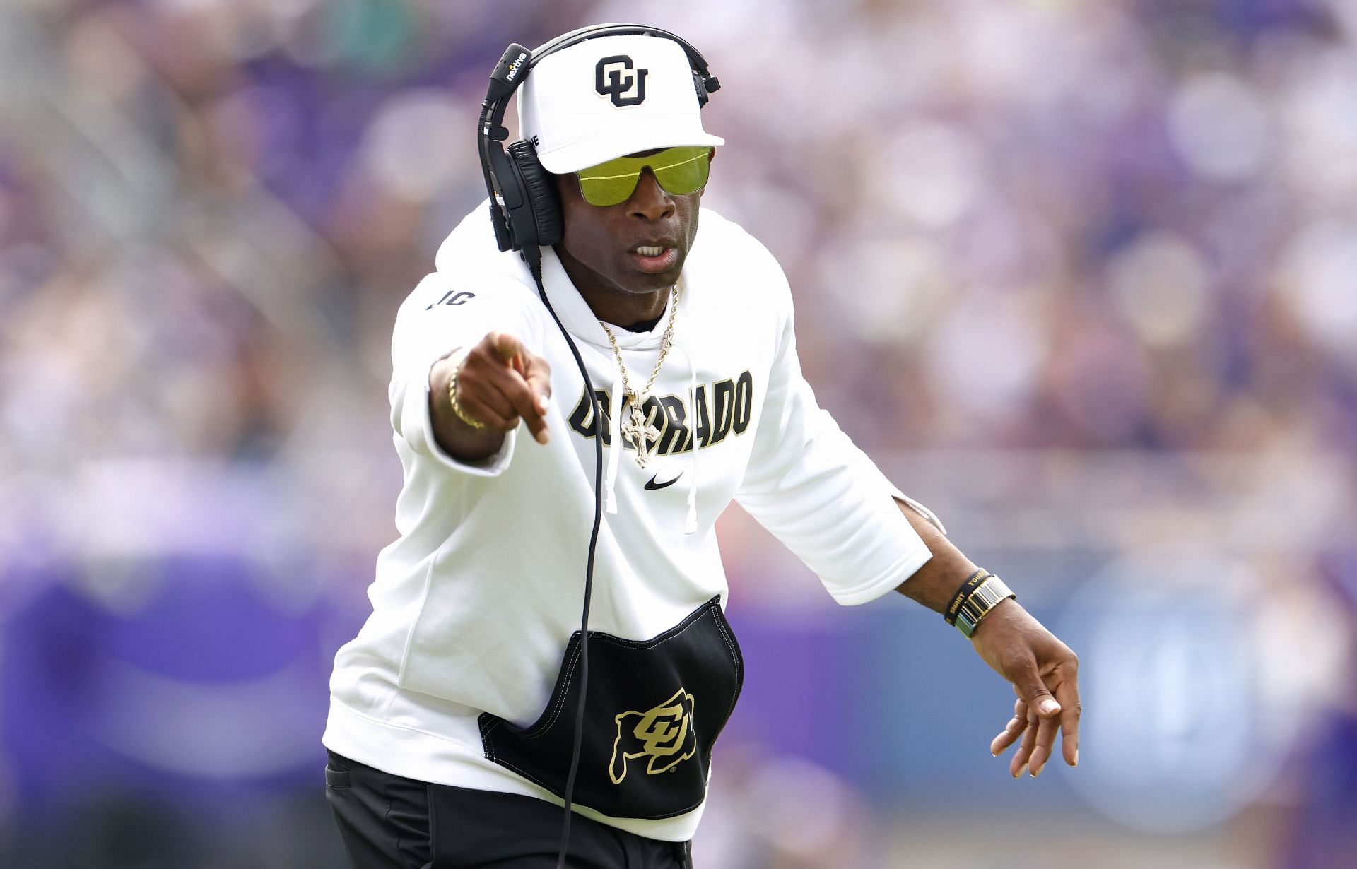 Head coach Deion Sanders of the Colorado Buffaloes