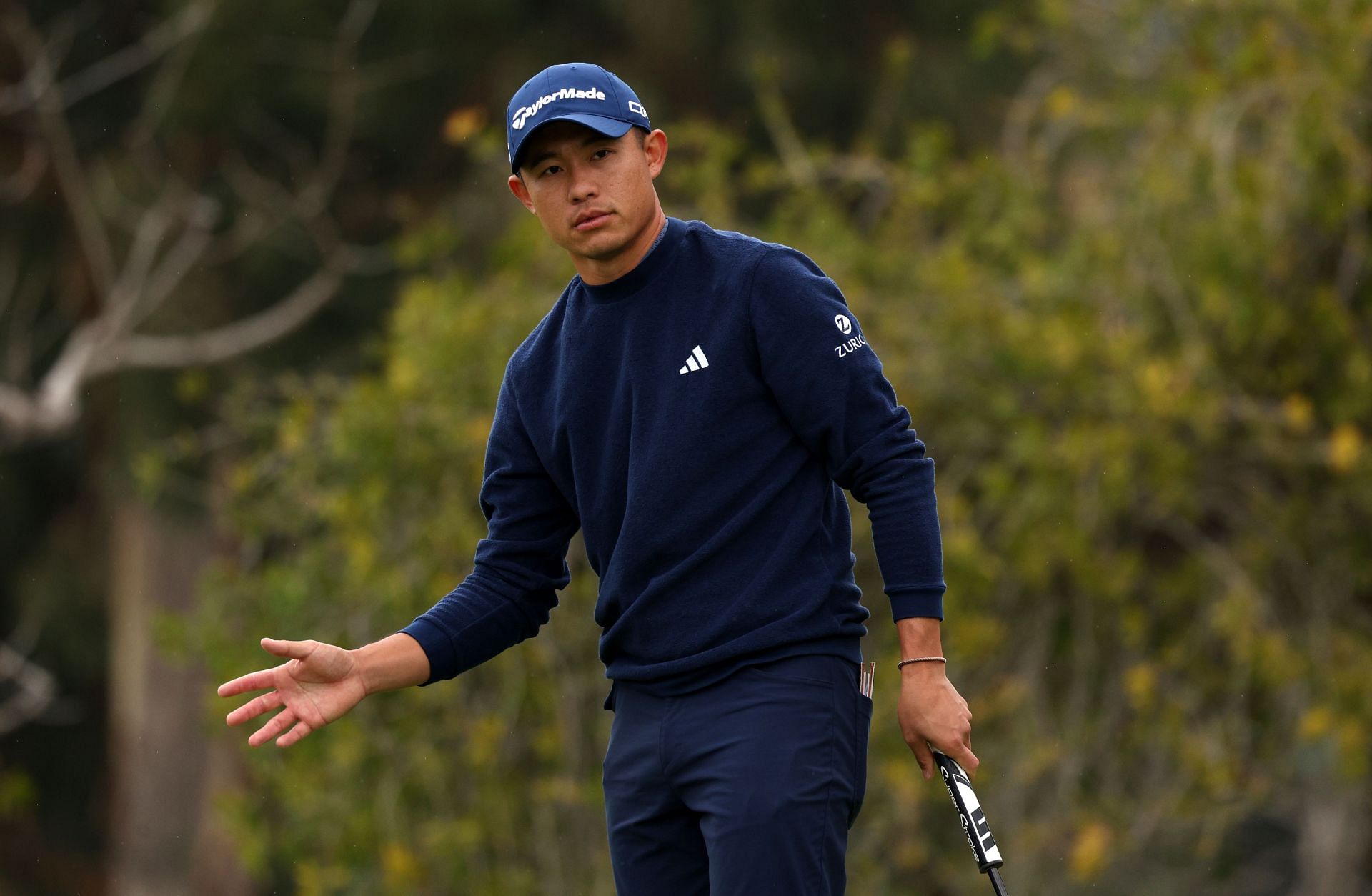 Collin Morikawa walks during the second round of The Genesis Invitational