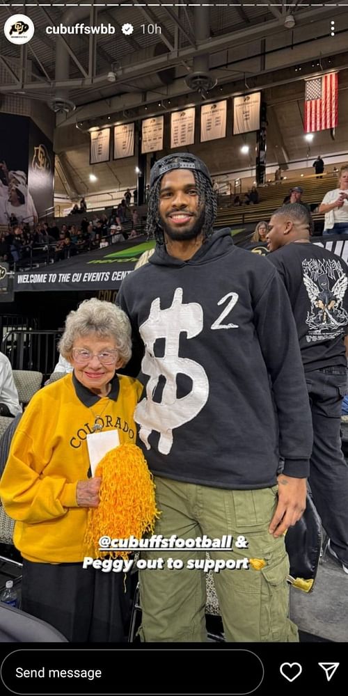 Shedeur and Peggy at the Buffs vs. Huskies game.