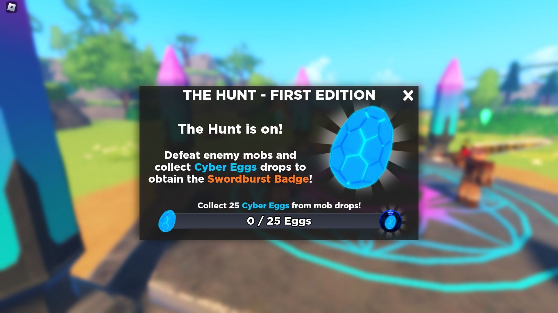 In-game explanation for The Hunt (Image via Roblox)