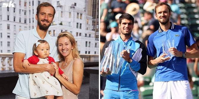 "My wife and daughter were in the plane; maybe they didn't give me power today" - Daniil Medvedev after Indian Wells final loss to Carlos Alcaraz