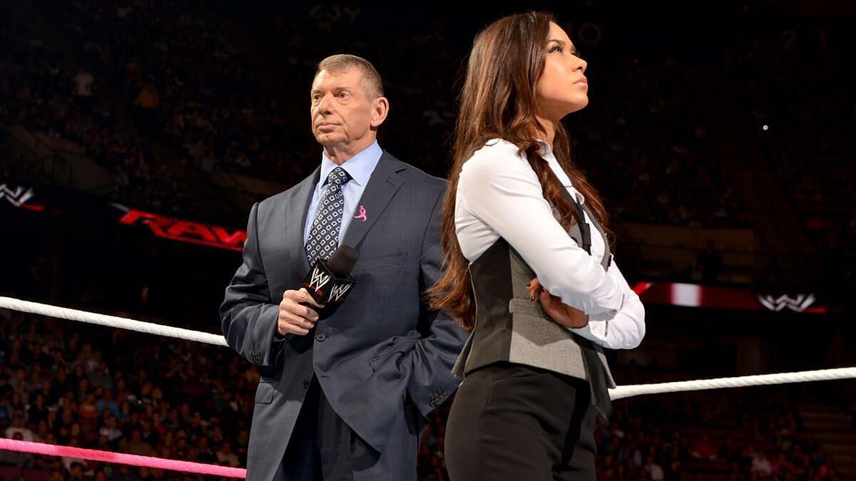 AJ Lee and Vince McMahon on an episode on RAW