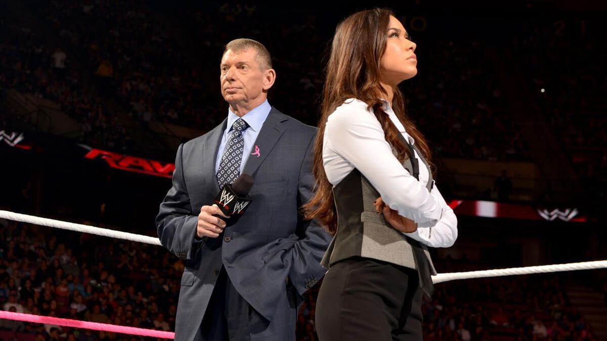 AJ Lee and Vince McMahon on an episode on RAW