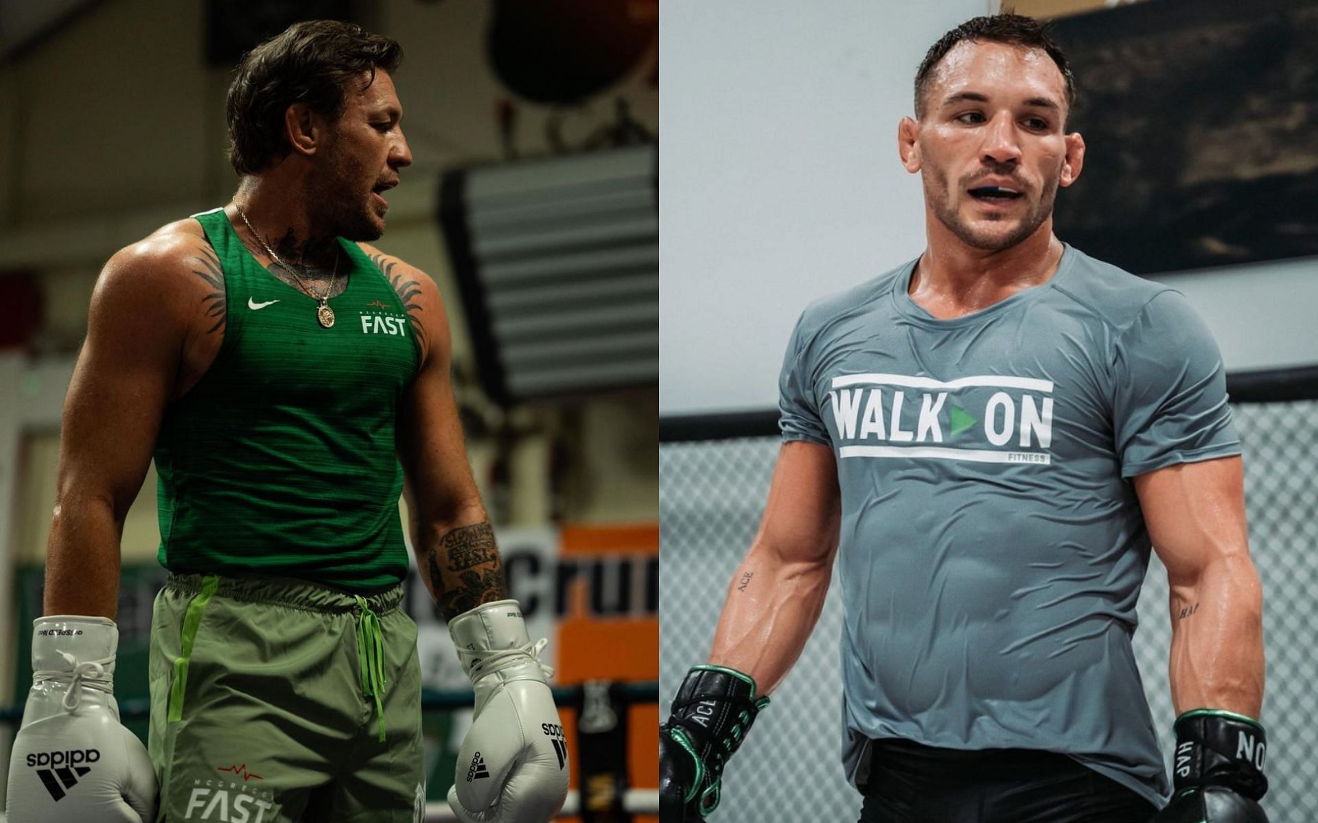 UFC Hall of Famer criticizes the Conor McGregor (left) vs. Michael Chandler (right) matchup [Photo Courtesy @thenotoriousmma and @mikechandlermma on Instagram]