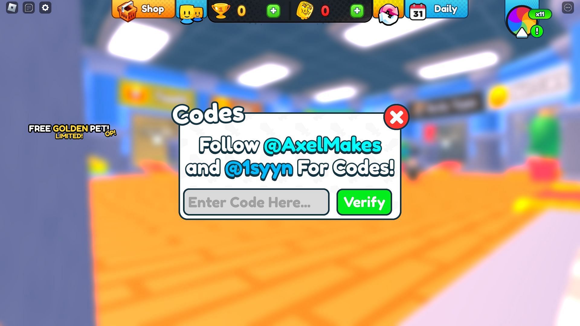 Active codes for Mewing Simulator (Image via Roblox)