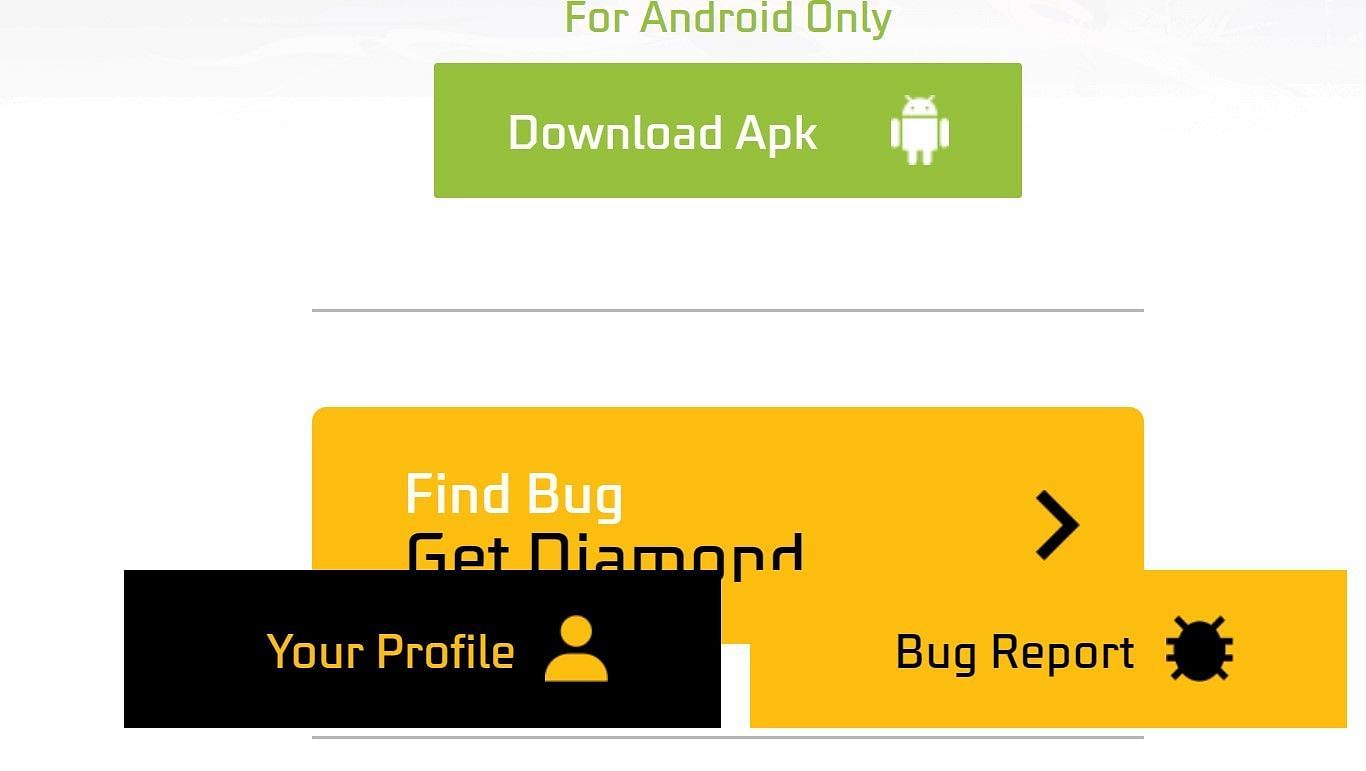 Click on the &quot;Download APK&quot; button (Image via Garena)