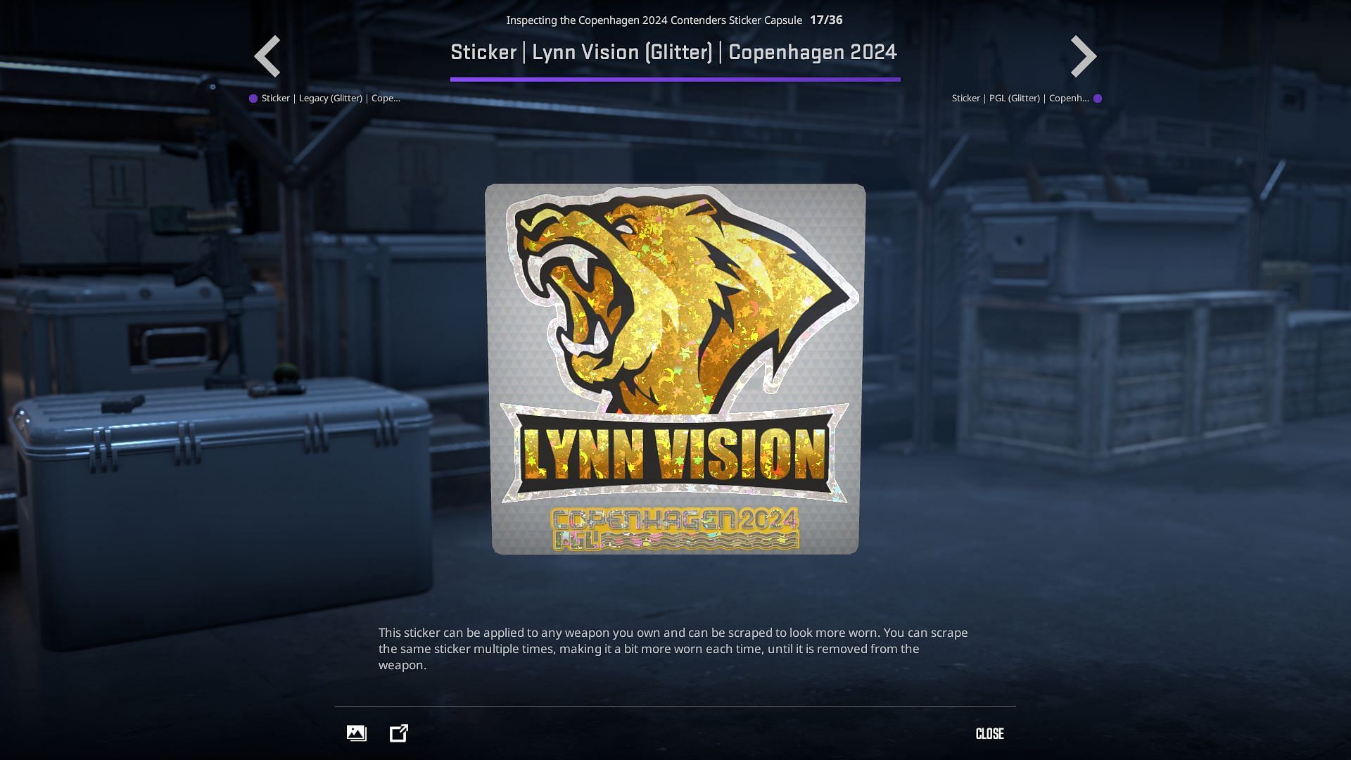 Lynn Vision Gaming Glitter sticker (Image via Valve)
