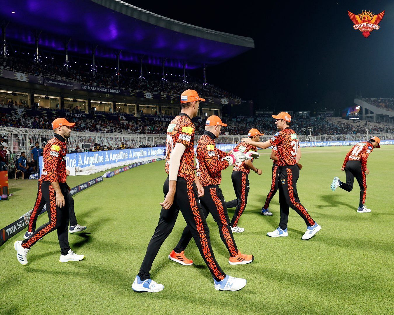 SRH taking to the field against KKR on Saturday. [SRH]