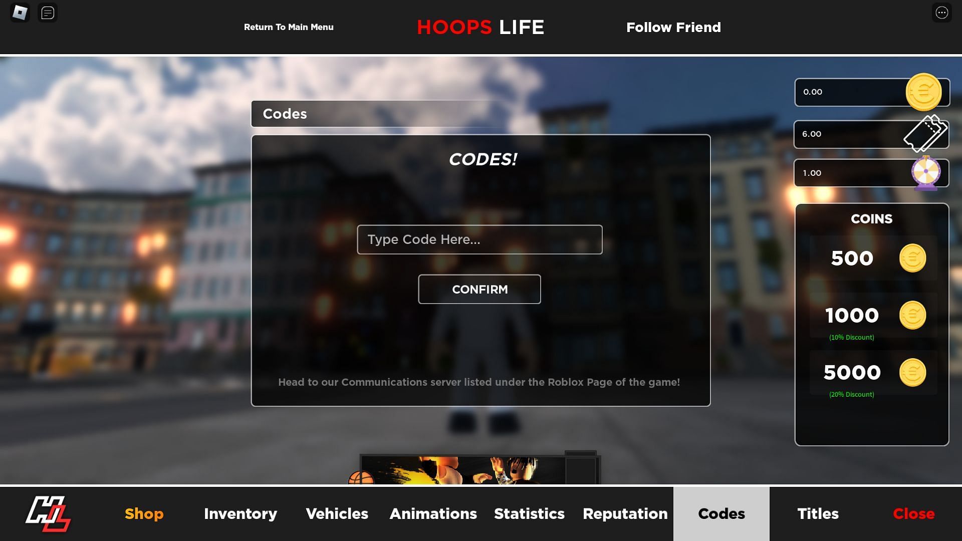 Active codes for Hoops Life Basketball (Image via Roblox)