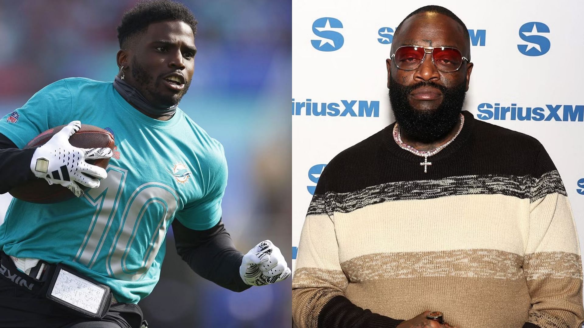 Miami Dolphins wide receiver Tyreek Hill and hip-hop artist/producer Rick Ross