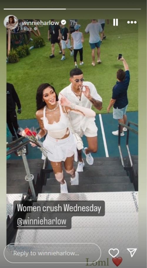 Kyle Kuzma and girlfriend Winnie Harlow on a date night.