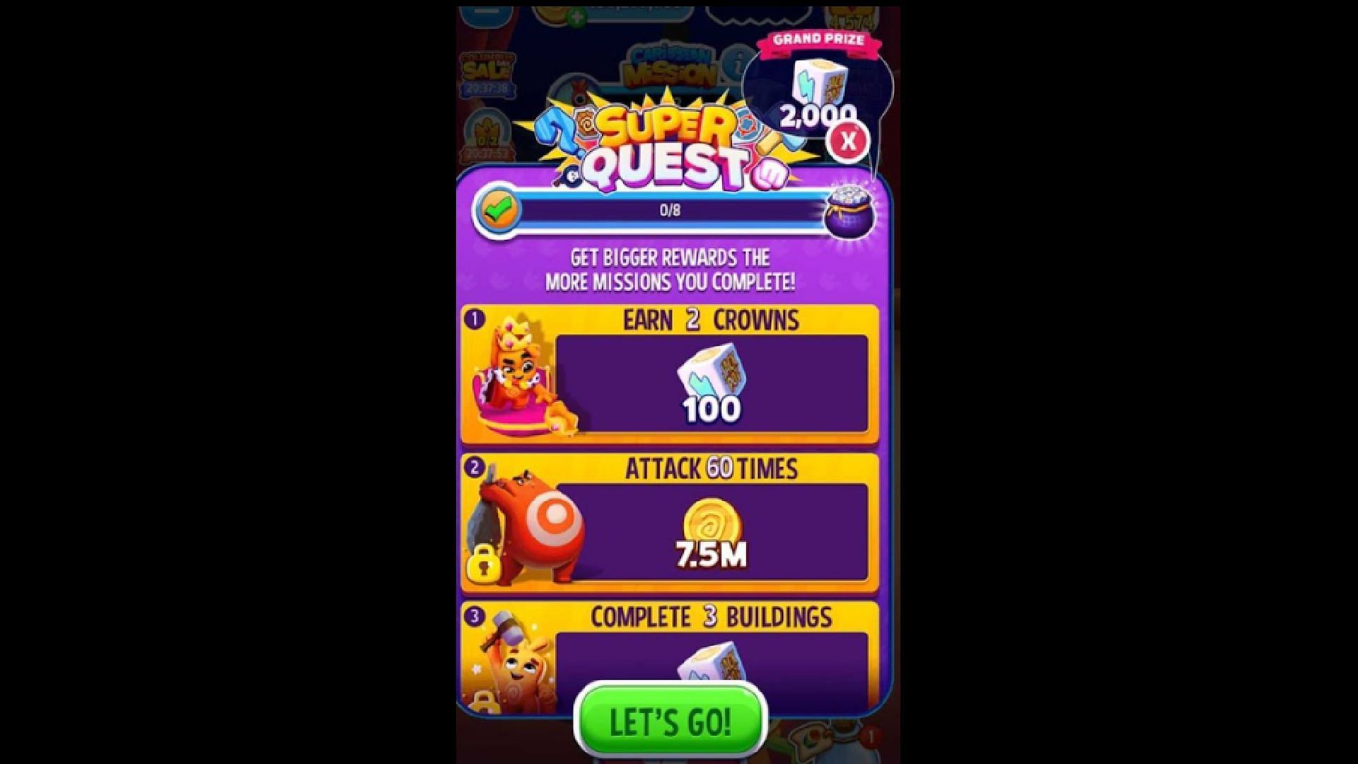 Super Quests are a great way to get Coins (Image via SuperPlay Ltd.)