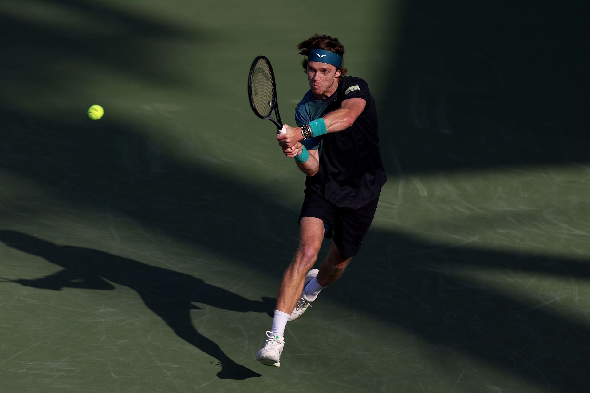 Andrey Rublev at the 2024 Dubai Tennis Championships.