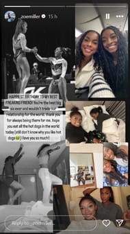 Zoe Miller's Instagram story