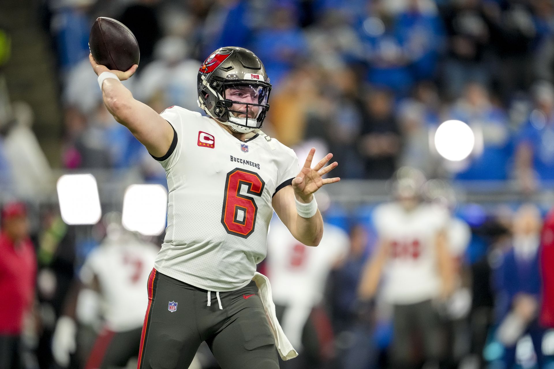 Baker Mayfield during the NFC Divisional Playoffs - Tampa Bay Buccaneers v Detroit Lions