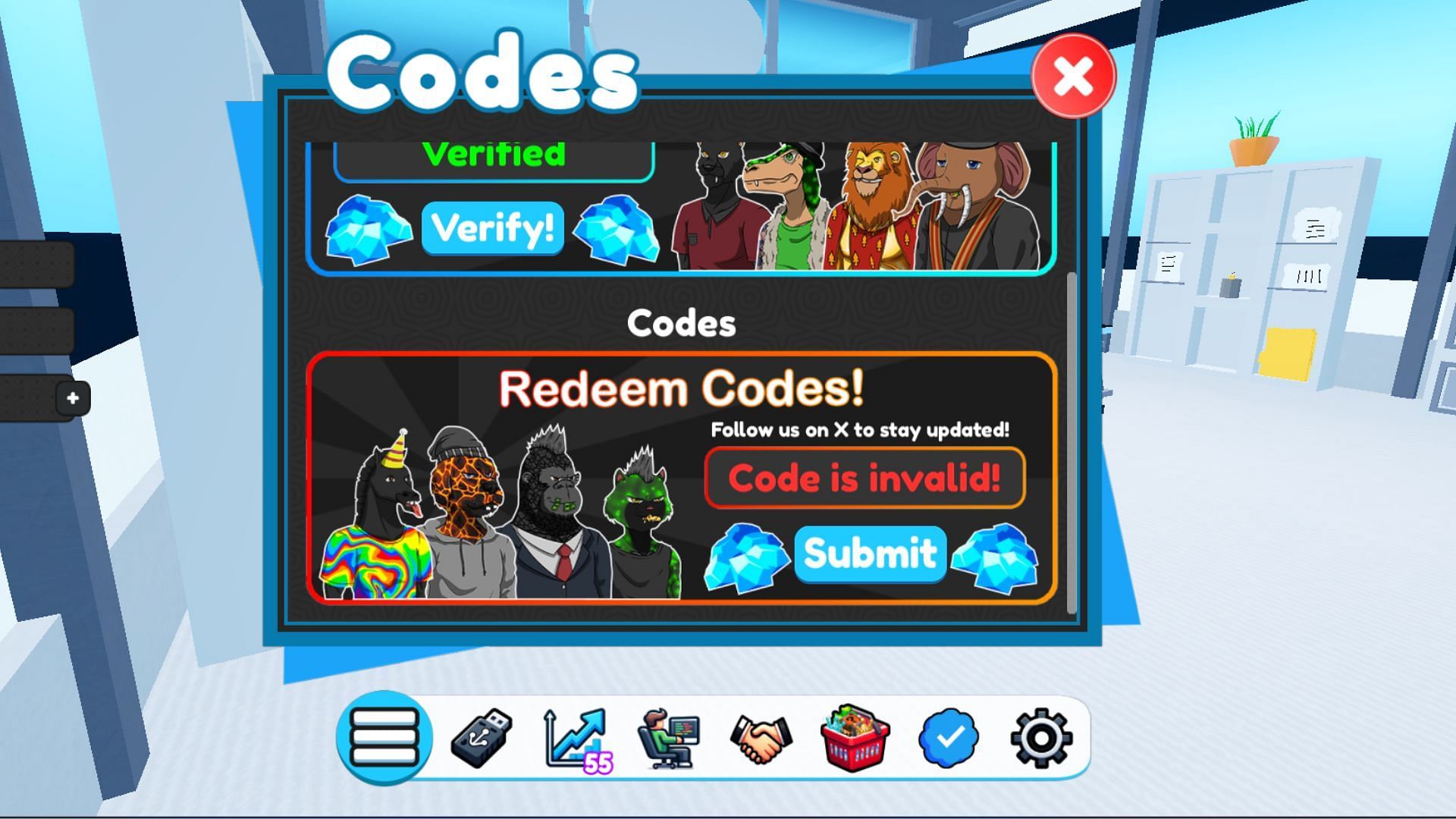 Code is invalid! in Coding Simulator (Roblox||Sportskeeda)