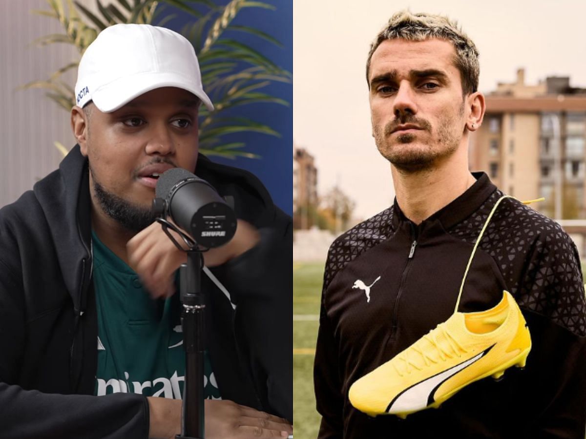 Chunkz explains his poor experience with Antoine Griezmann (Image via YouTube/The Chunkz and Filly Show and Instagram/Antoine Griezmann)