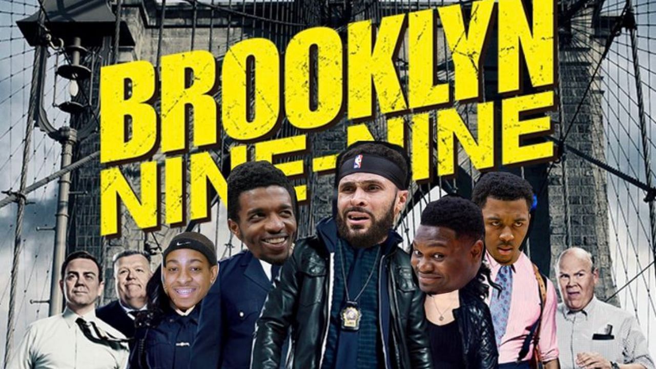 Larry Nance Jr. hilariously photoshops Zion Williams and teammates on Brooklyn 99 poster after dismantling Nets 