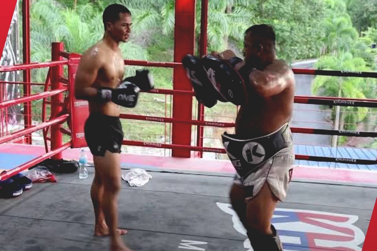 Superbon (left) training with Trainer Gae (right) [Photo via: ONE Championship]
