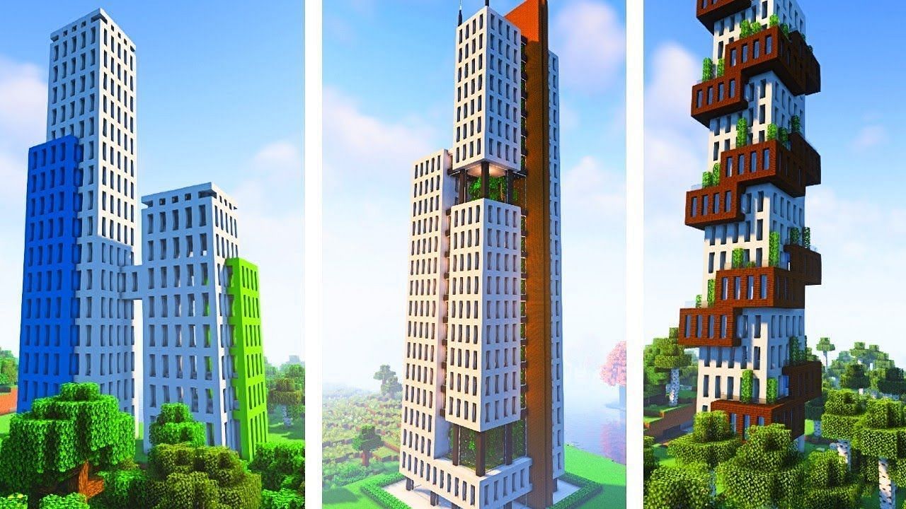 Skyscrapers are some of the most incredible structures to build in Minecraft (Image via Youtube/MrBlockHead)