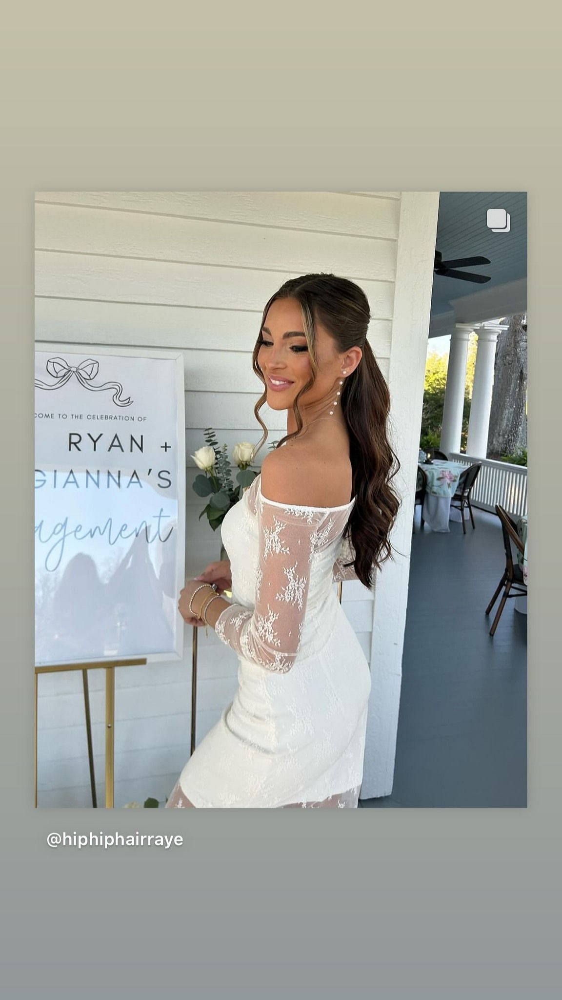 Gianna Tulio wearing a white gown. Credits- https://www.instagram.com/giannatulio