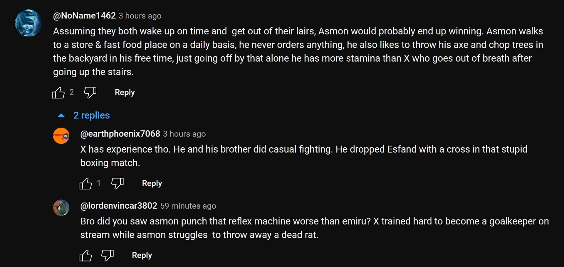 Fans speculate who would win the streamers&#039; boxing match. (Image via YouTube comments section)