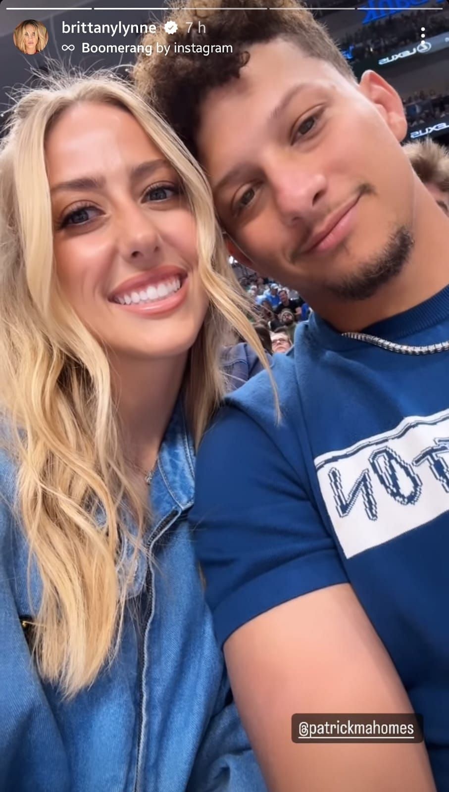 Brittany and Patrick Mahomes at a recent Dallas Mavericks game