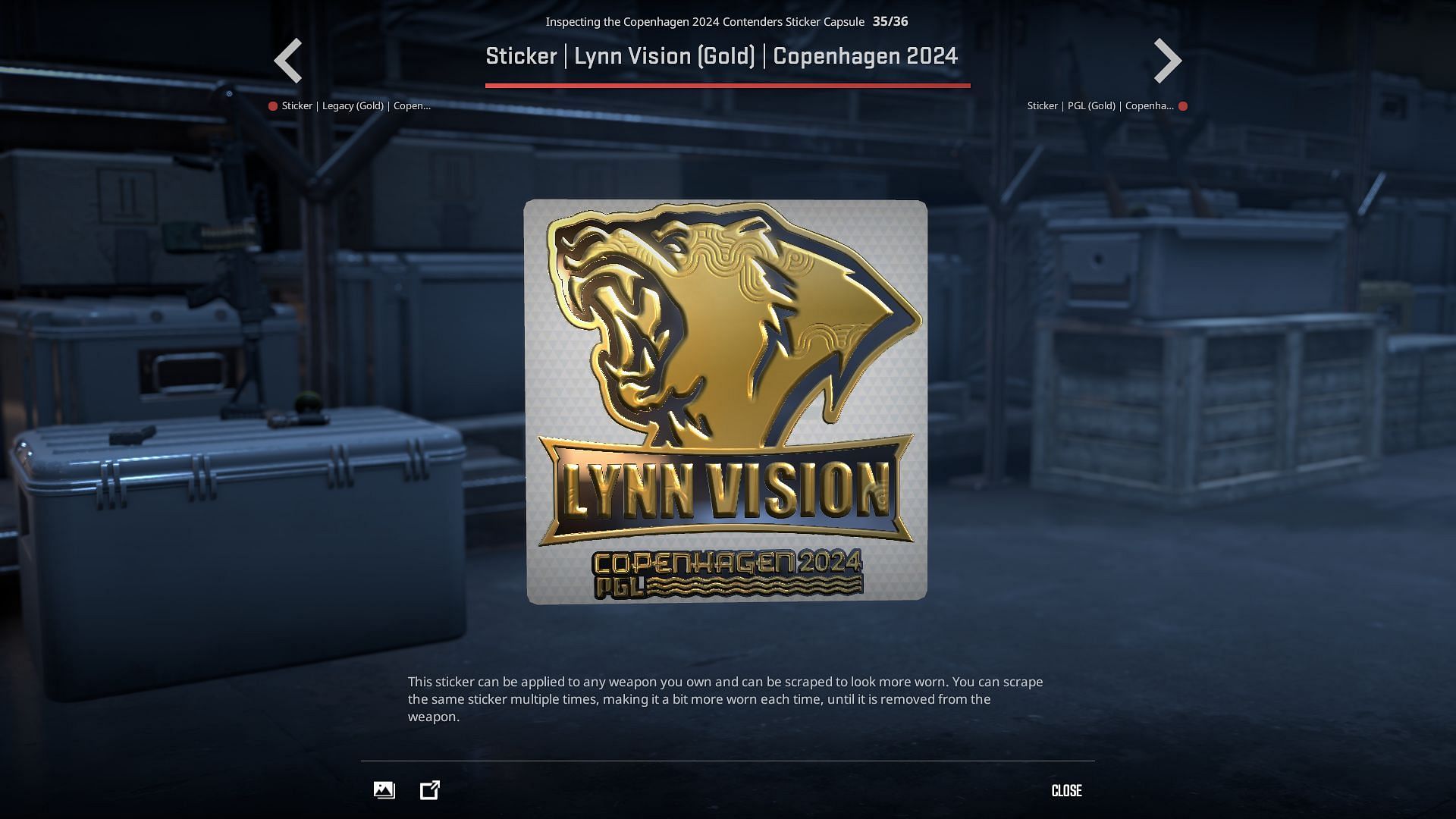 Lynn Vision Gaming Gold sticker (Image via Valve)