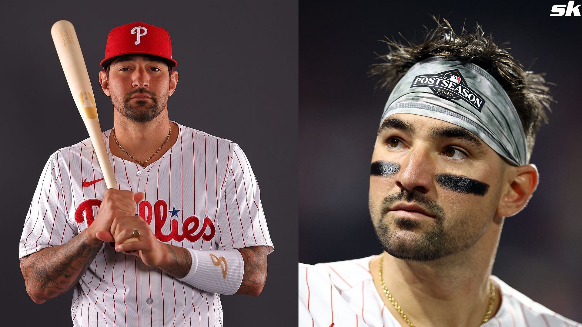 Nick Castellanos of the Philadelphia Phillies poses for a portrait during photo day at BayCare Ballpark