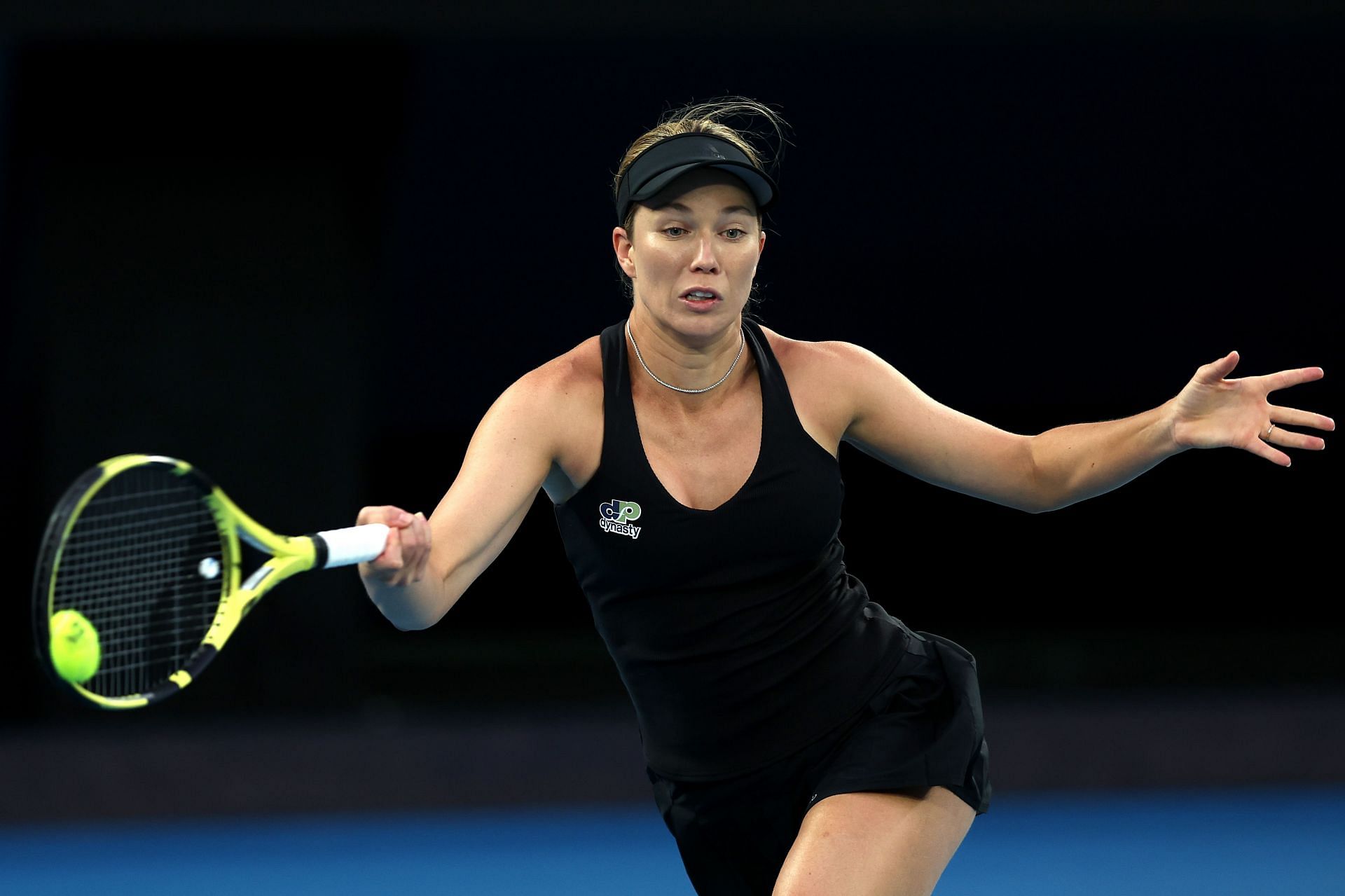 Danielle Collins retrieves a ball during the 2022 Australian Open final