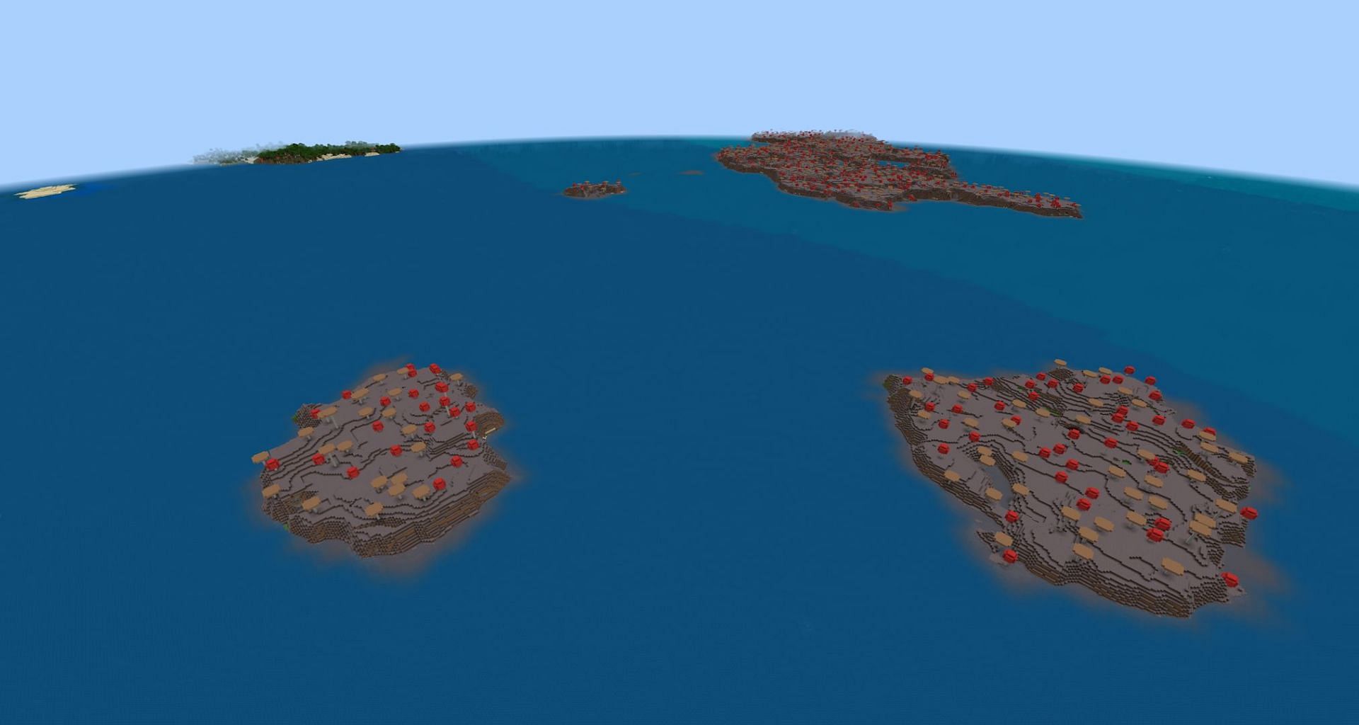 The huge mushroom archipelago (Image via Mojang)