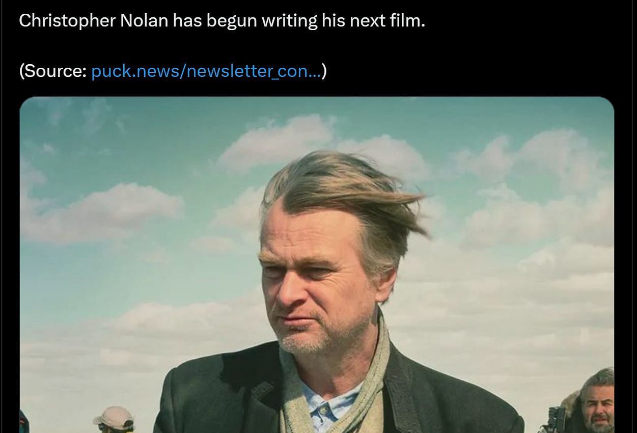 DF&#039;s post about Christopher Nolan&#039;s next film (Image via X)