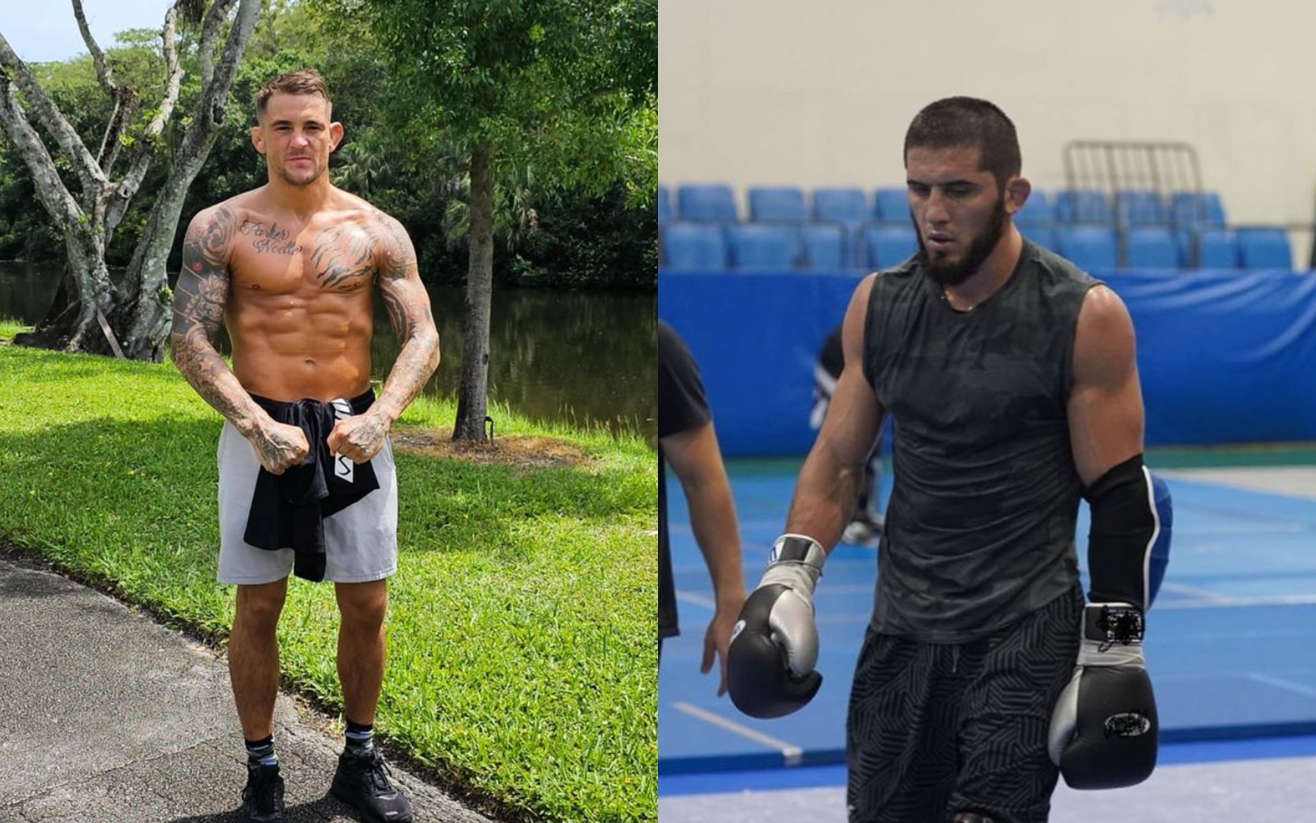 Dustin Poirier (left) claims to have done 