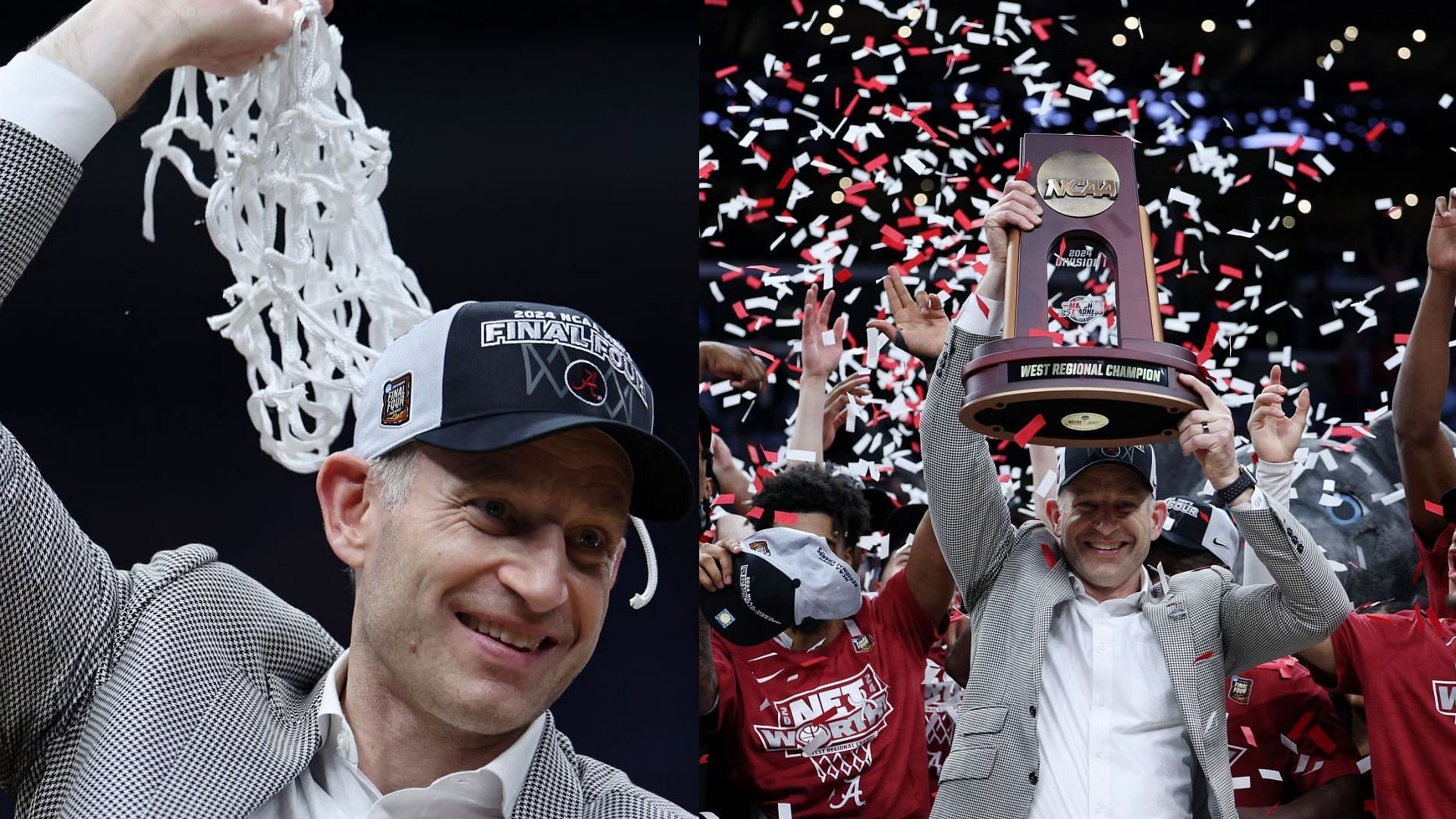 Nate Oats celebrates team&rsquo;s first-ever Final Four by cutting nets