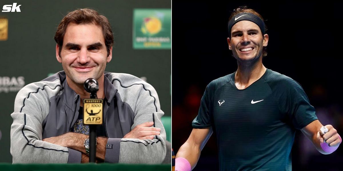 Roger Federer (L) and Rafael Nadal (R)