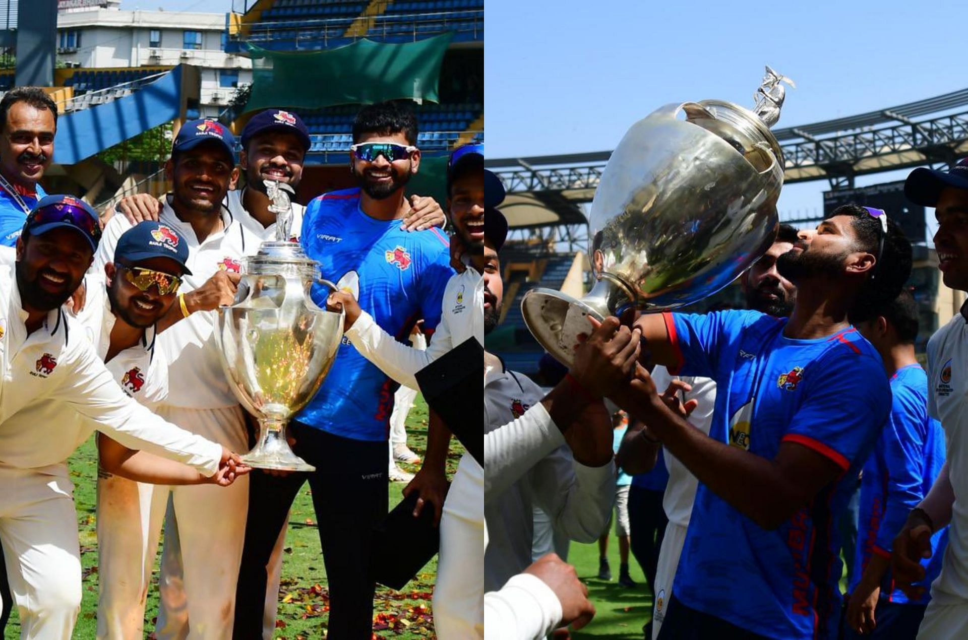 Shreyas Iyer with his Mumbai teammates. 