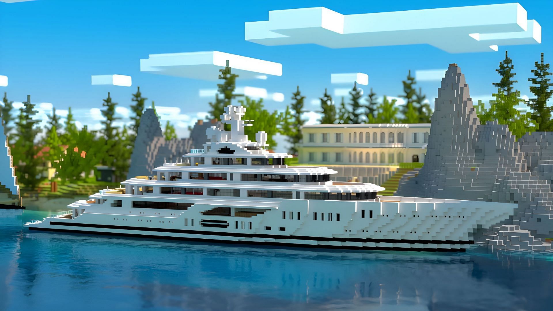 Yacht builds make for glorious creations in Minecraft (Image via Reddit/u/NitricConcepts)