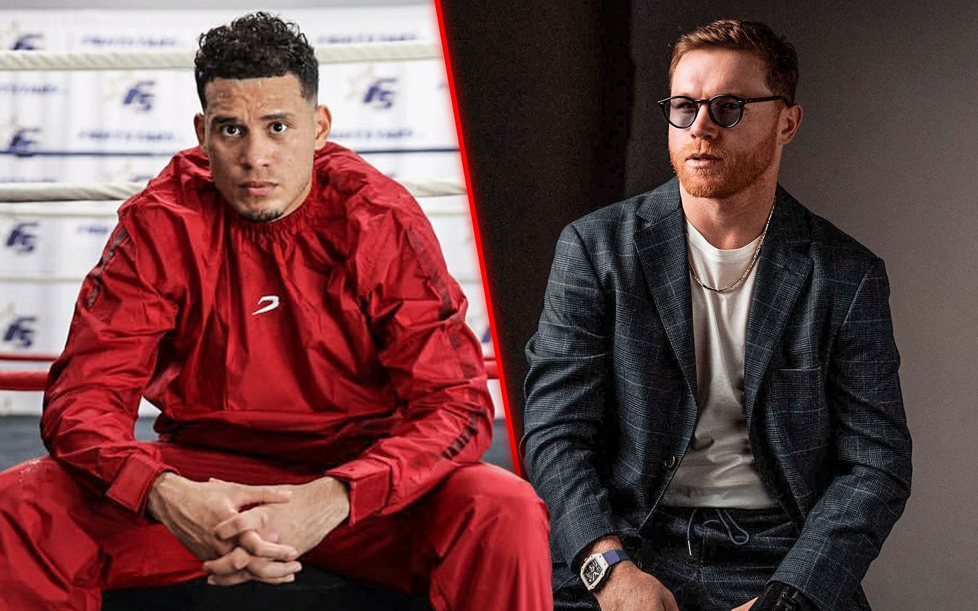 David Benavidez (left) has his sights set on dethroning Saul Canelo Alvarez (right) to become the undisputed super middleweight champion [Images courtesy: @benavidez300 and @canelo on Instagram]