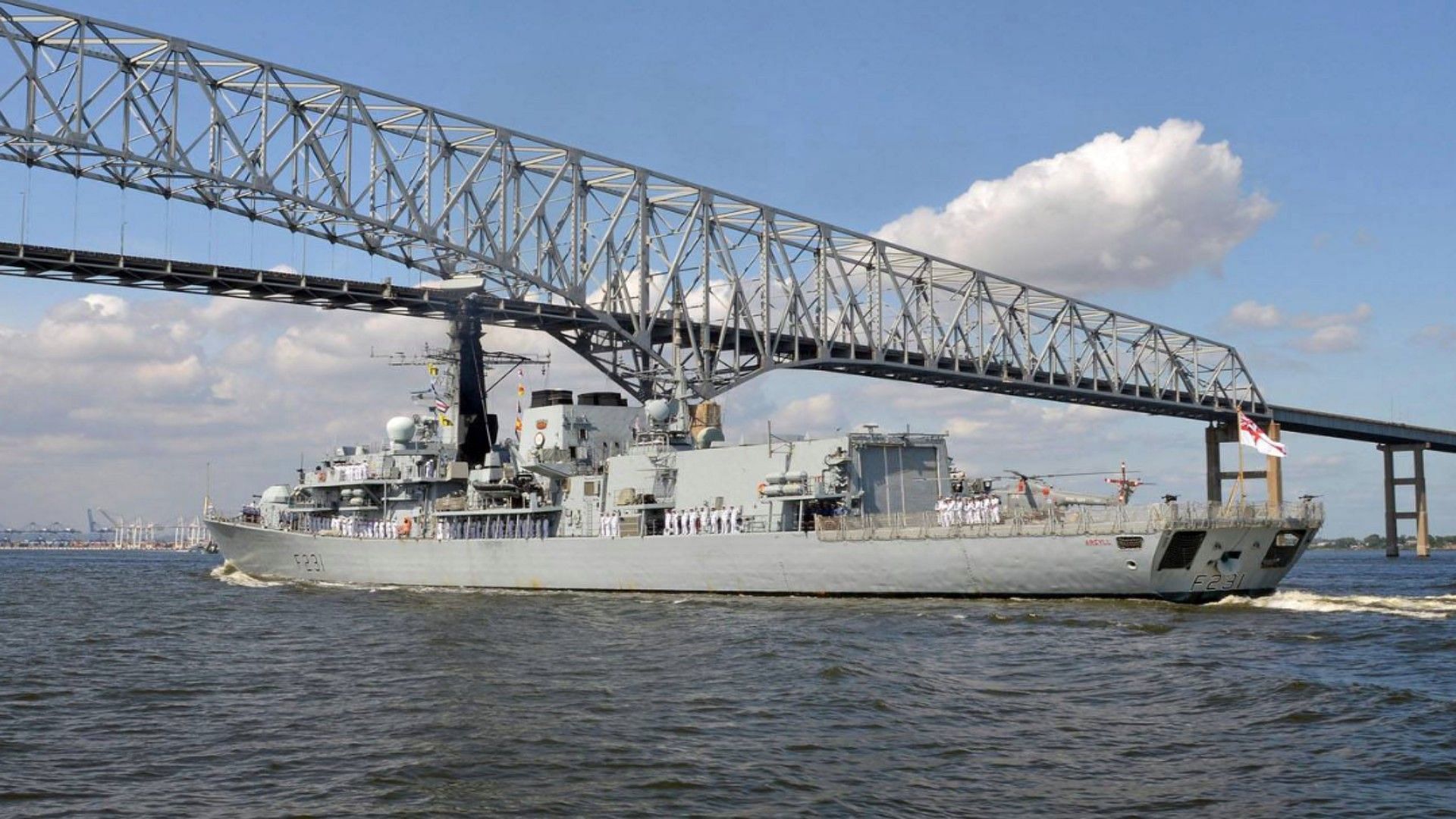 Francis Scott Bridge in Baltimore collapsed after ship collision (Image via Royal Navy/Facebook)