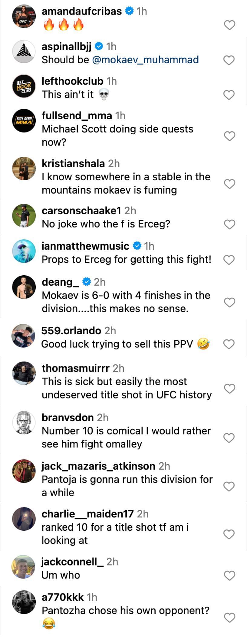 Fan reactions to the UFC 301 flyweight title fight announcement [via @ufc on Instagram]