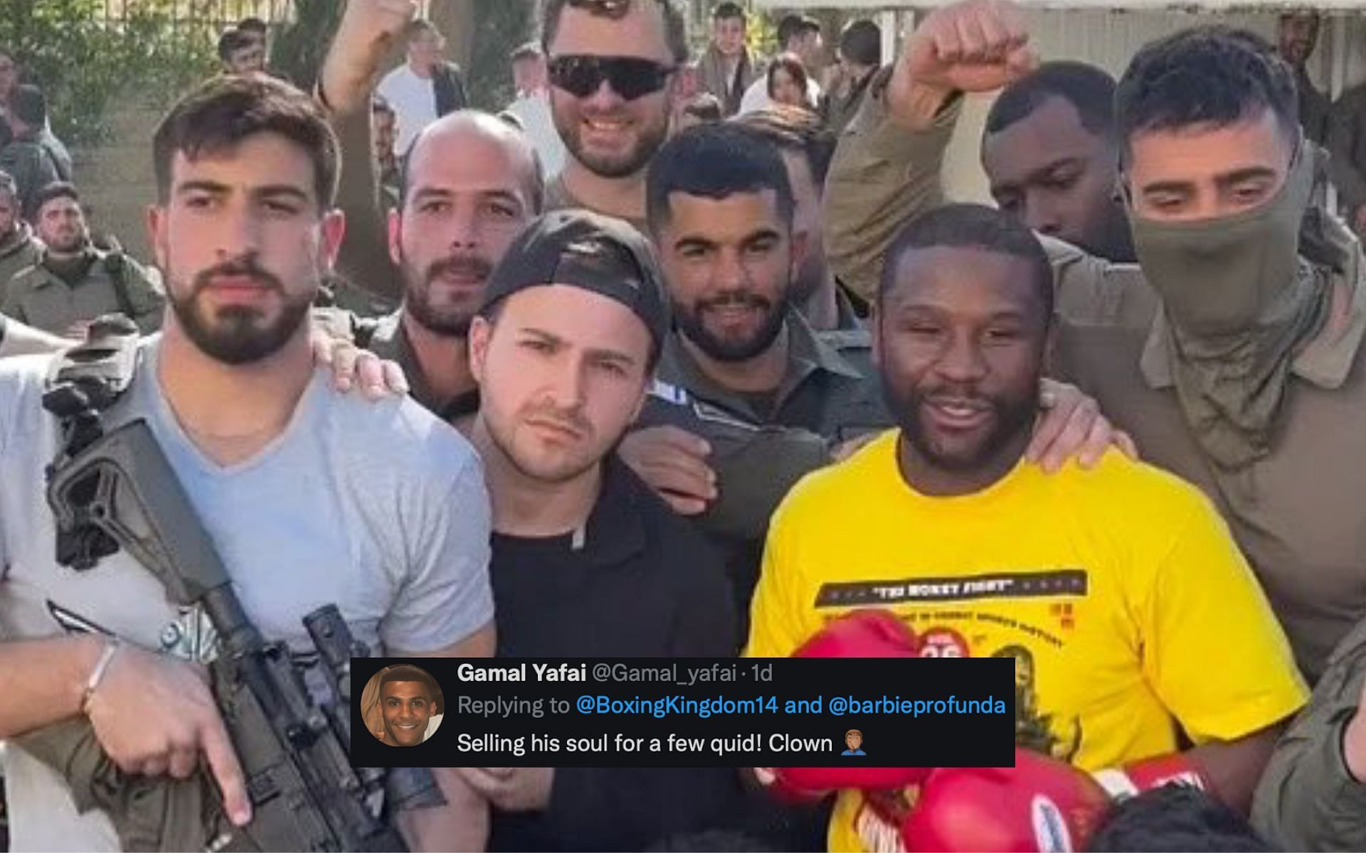 Floyd Mayweather with IDF soldiers. [via X @MutahNapoleon]