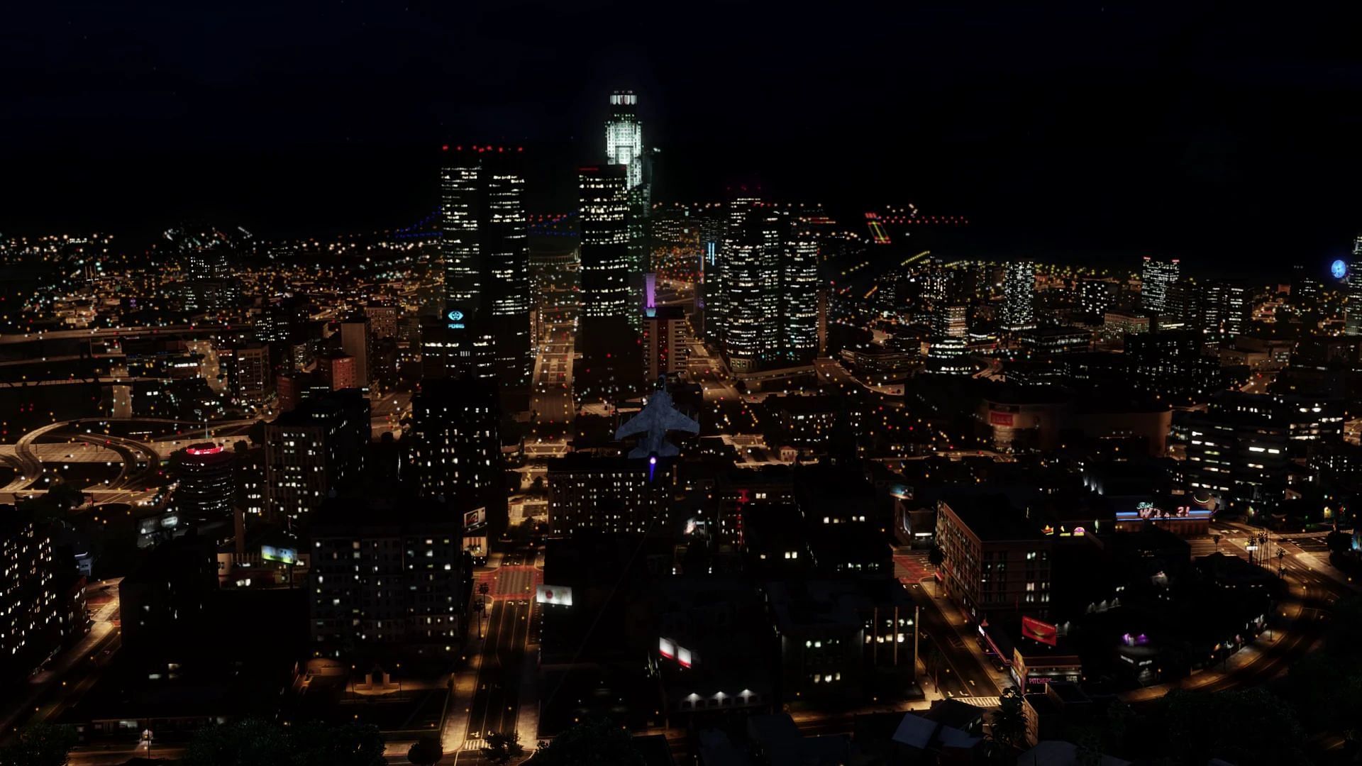 Los Santos at night with the mod installed (Image via nexusmods.com)