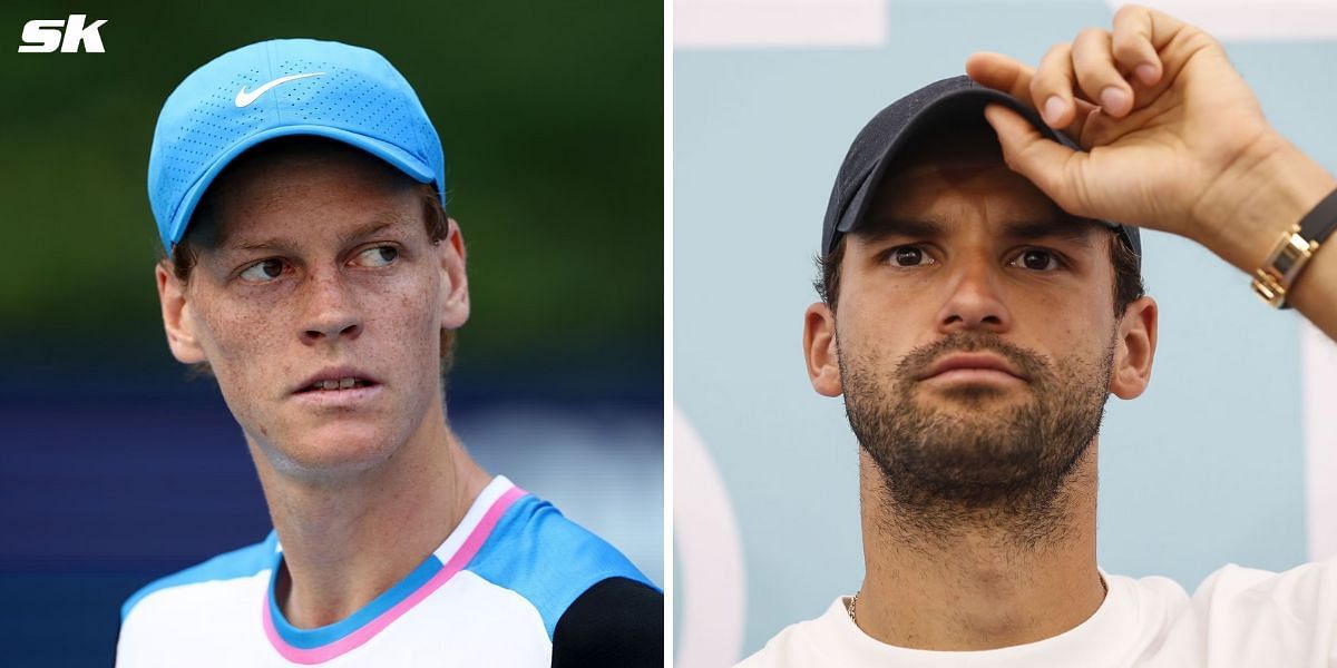 Jannik Sinner (L) and Grigor Dimitrov