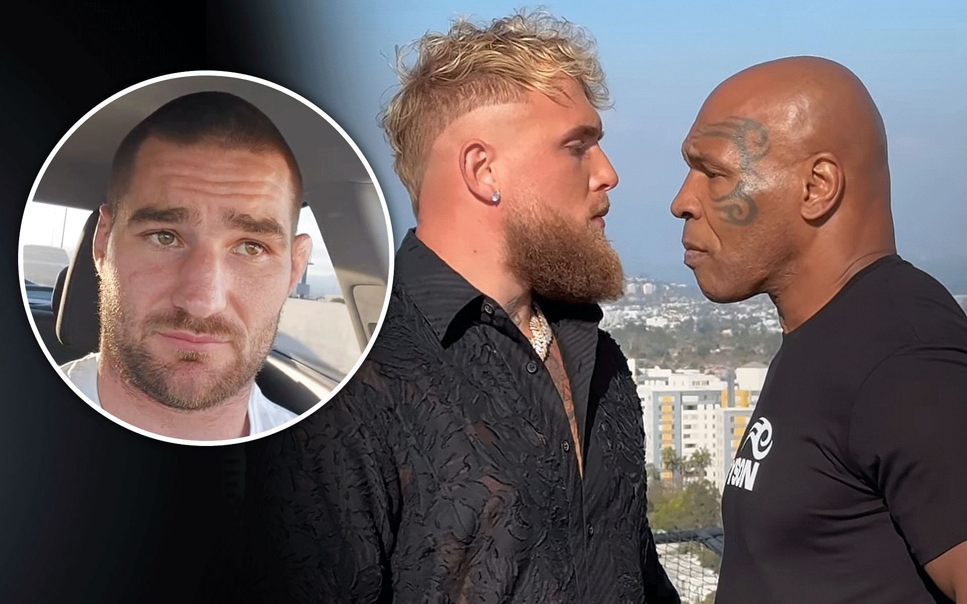Sean Strickland (left) has strongly disapproved of Jake Paul (middle) boxing Mike Tyson (right) [Images courtesy: @stricklandmma and @jakepaul on Instagram]