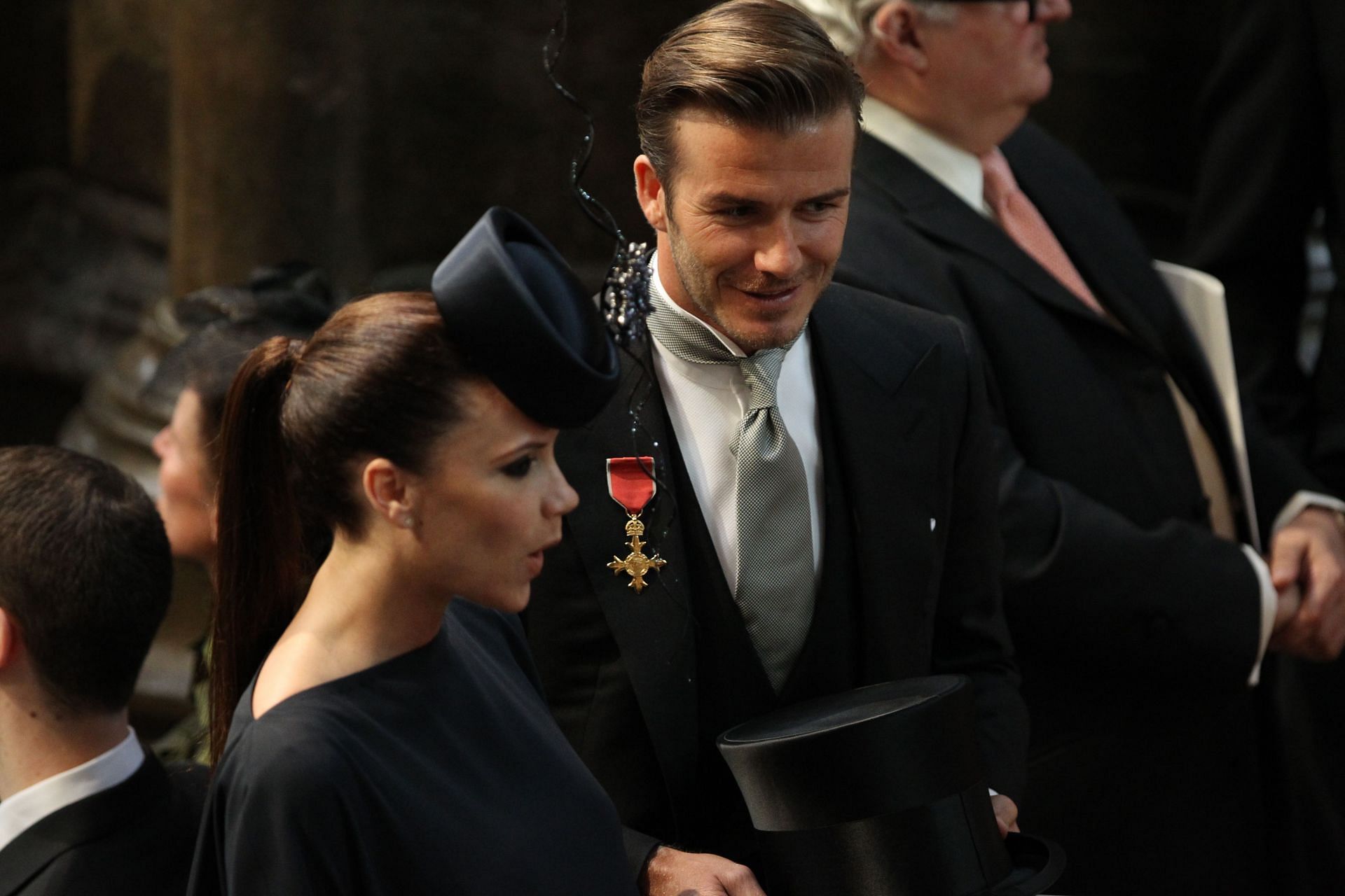 David Beckham and Victoria Beckham at Westminster Abbey (Source: Getty)